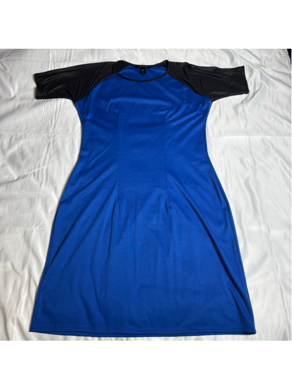 Women's Ashley Stewart Dress Size 14/16 Blue Black Colorblock